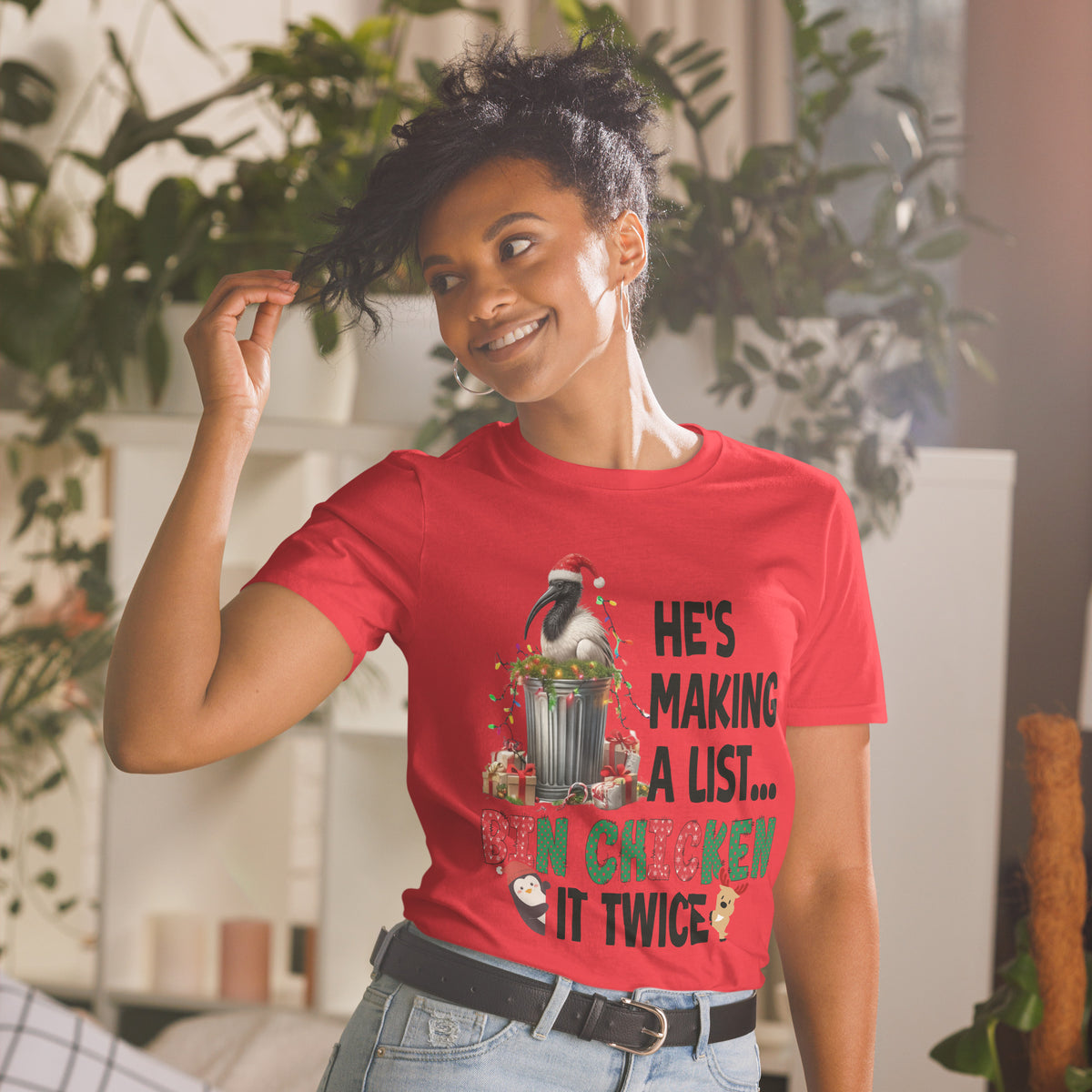 Bin Chicken It Twice Santa Ibis T-Shirt – Aussie Christmas Tee
