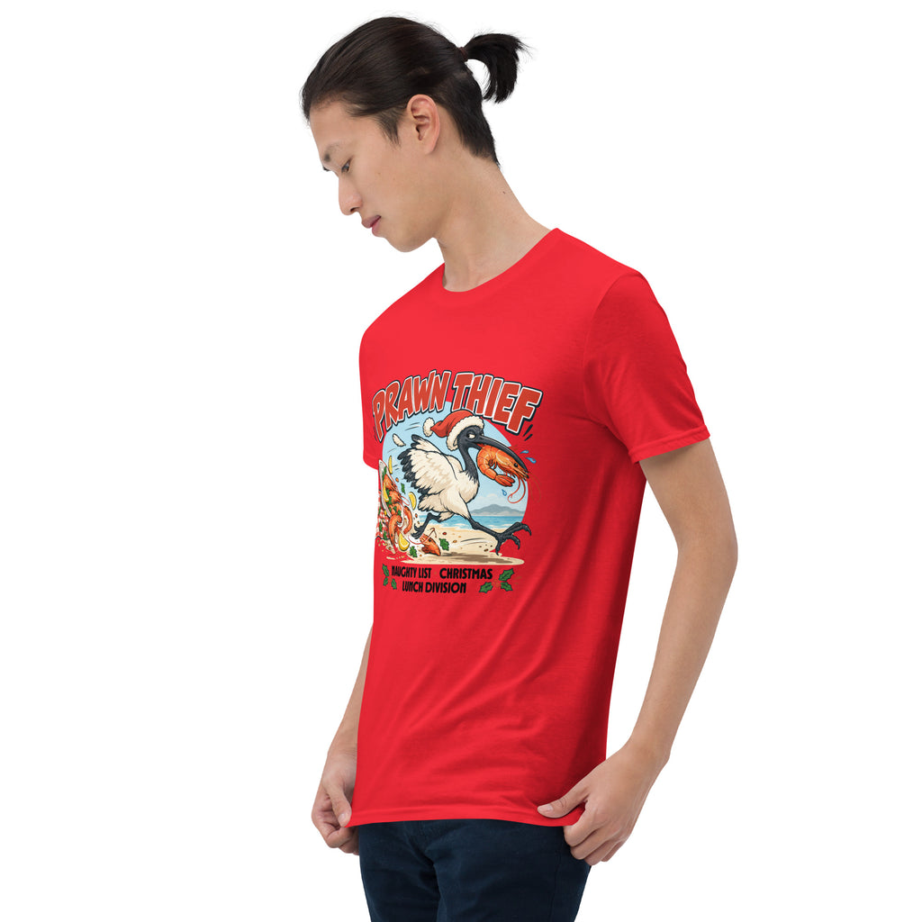 Prawn Thief Christmas T-Shirt – Funny Bin Chicken Aussie Design