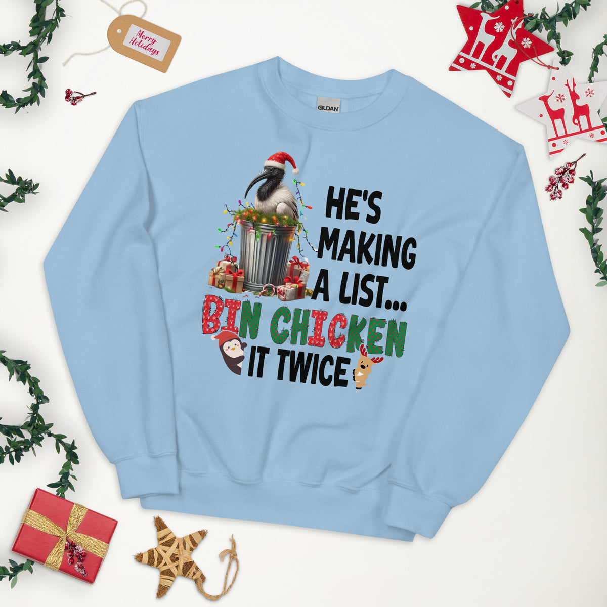 Santa Ibis Bin Chicken It Twice Christmas Jumper Sweatshirt