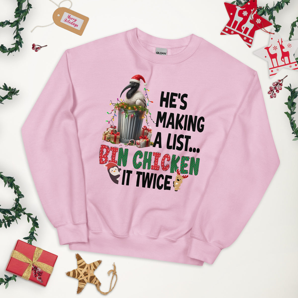 Santa Ibis Bin Chicken It Twice Christmas Jumper Sweatshirt