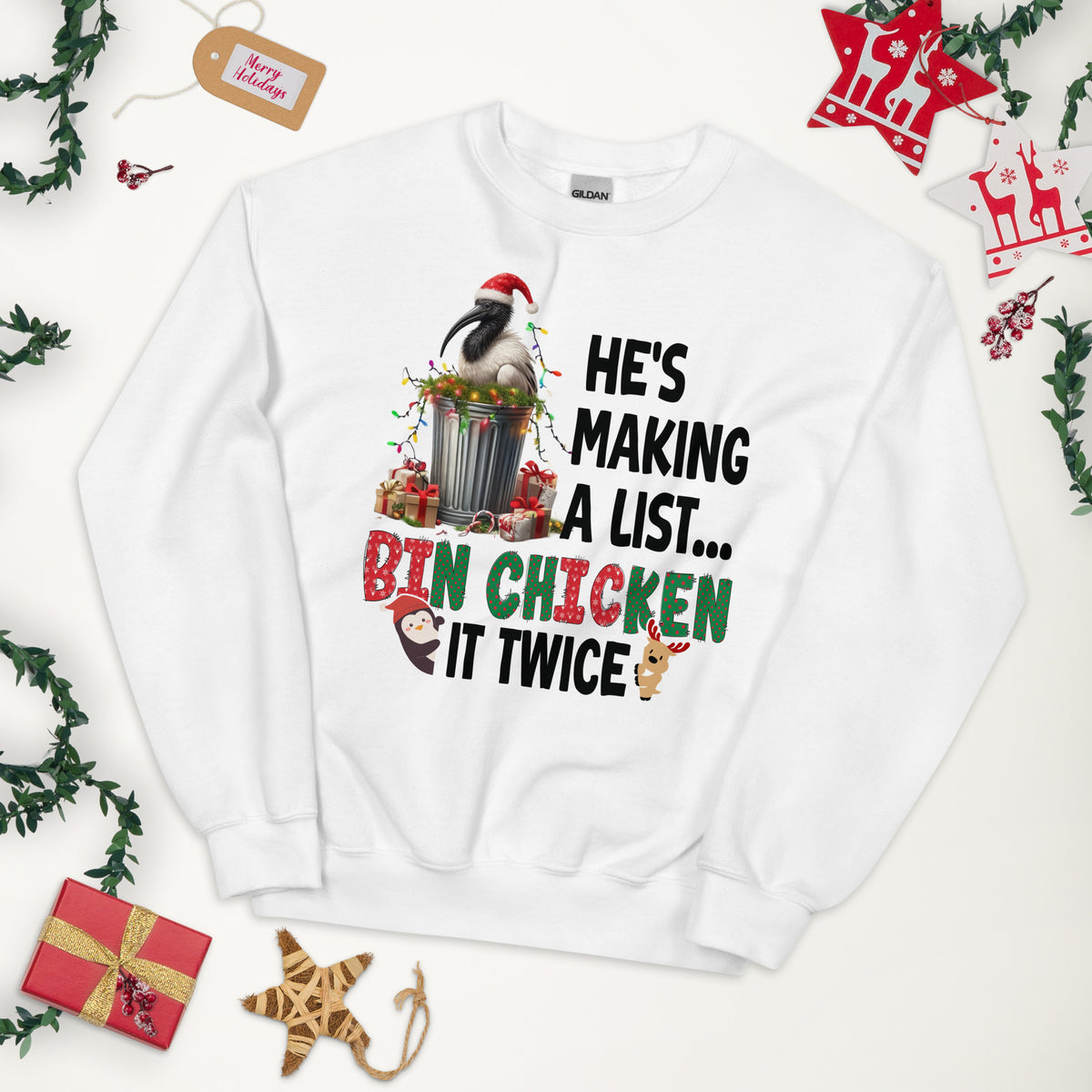 Santa Ibis Bin Chicken It Twice Christmas Jumper Sweatshirt